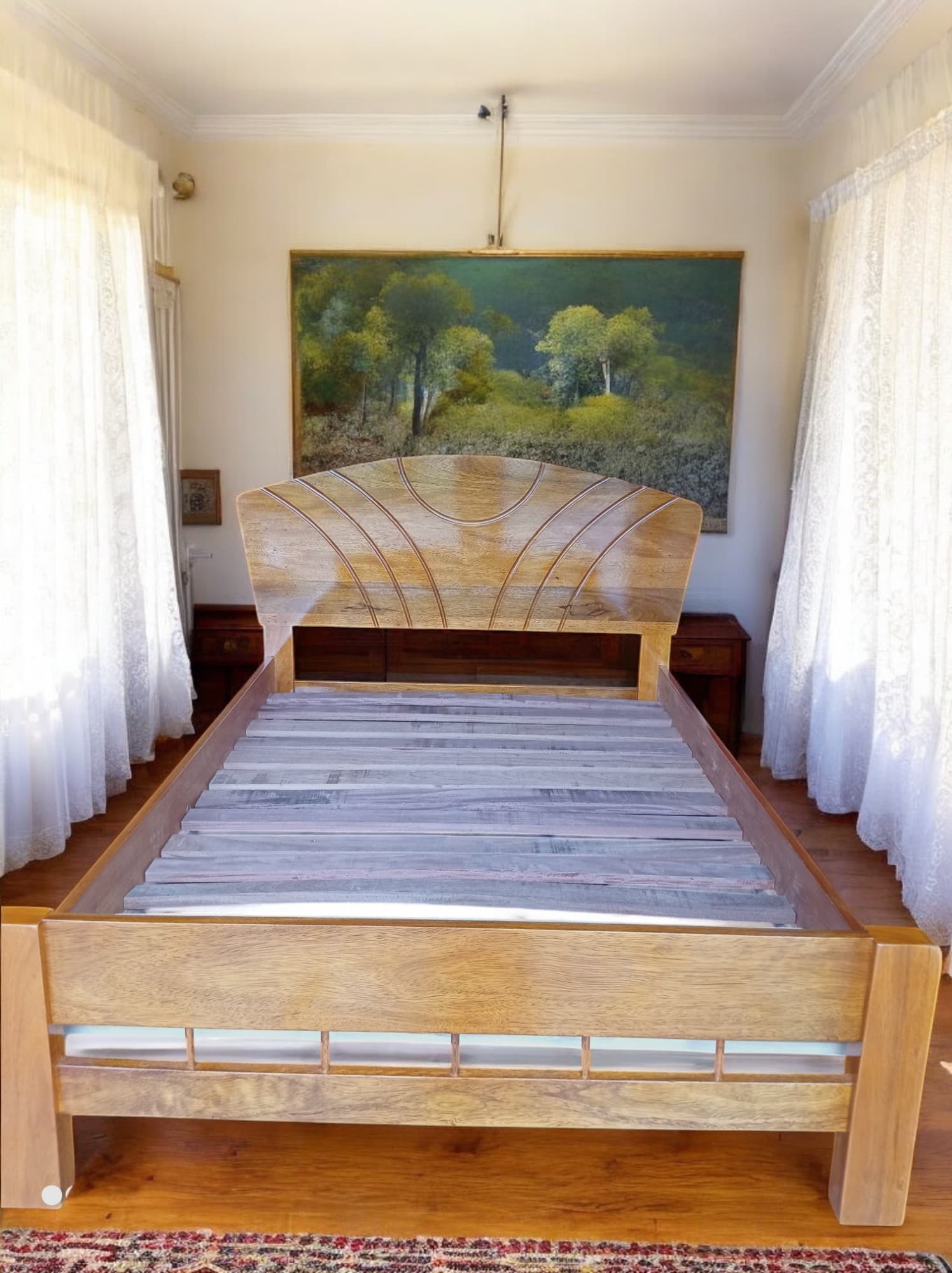 Cama de Madera Tornillo - Diseño Elegante y Robusto